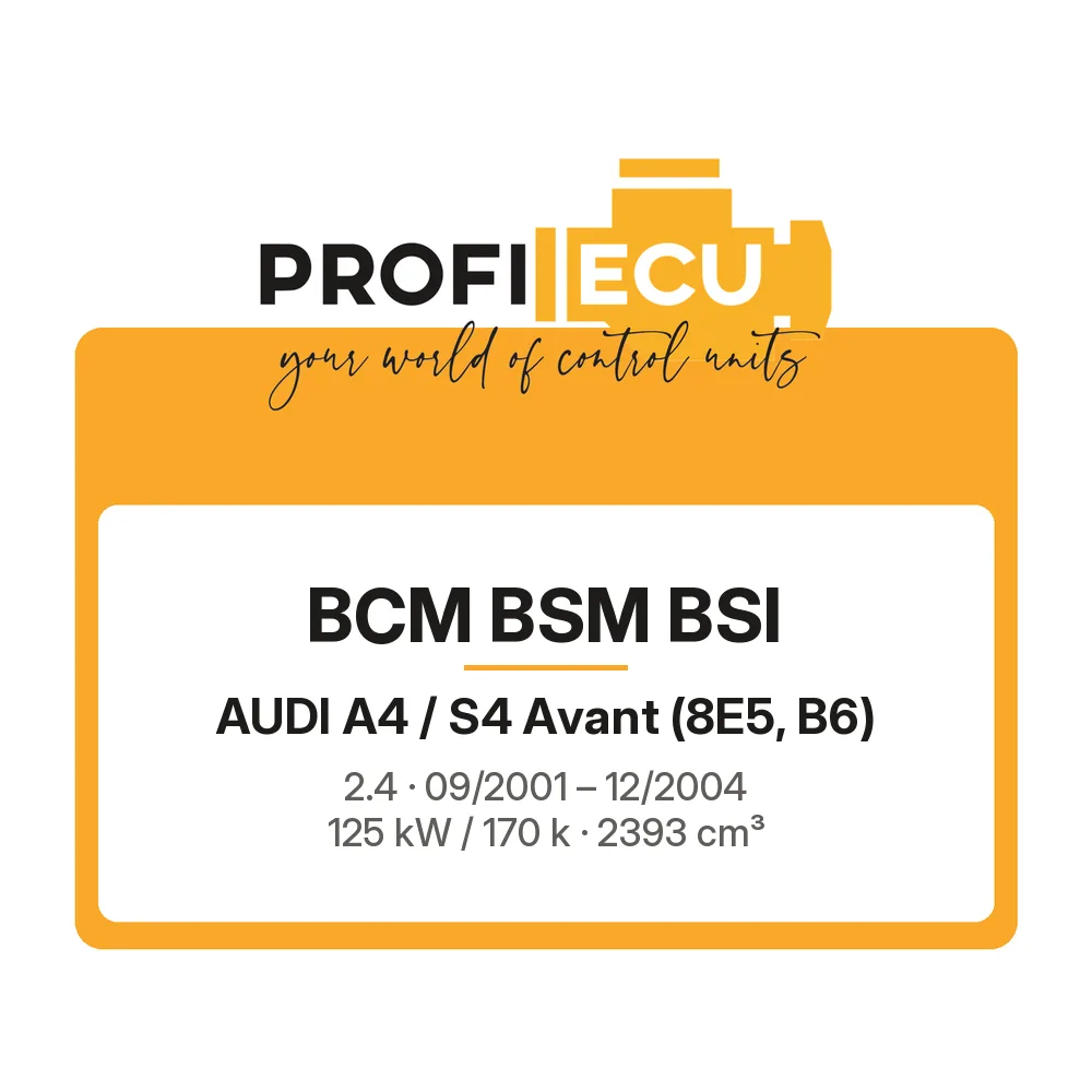 Etiketa ProfiECU: BCM BSM BSI pro Audi A4 / S4 Avant 2.4 125 kW
