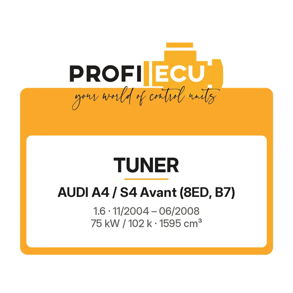 Etiketa ProfiECU: Tuner pro Audi A4 / S4 Avant 1.6 75 kW