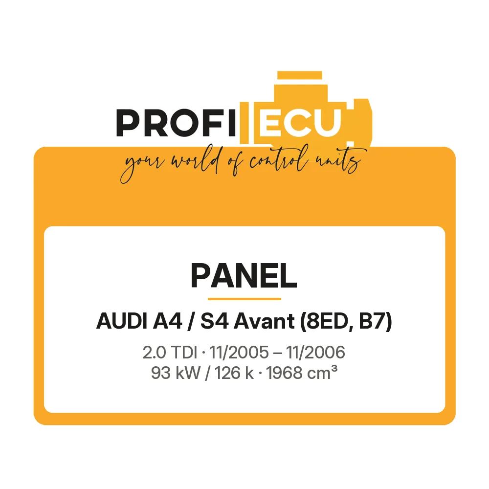Etiketa ProfiECU: Panel pro Audi A4 / S4 Avant 2.0 TDI 93 kW