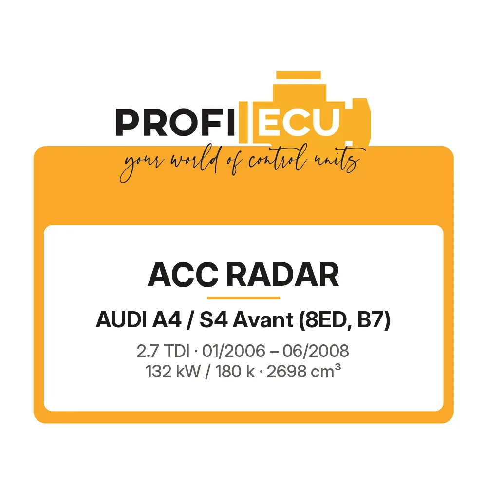 Etiketa ProfiECU: ACC Radar pro Audi A4 / S4 Avant 2.7 TDI 132 kW