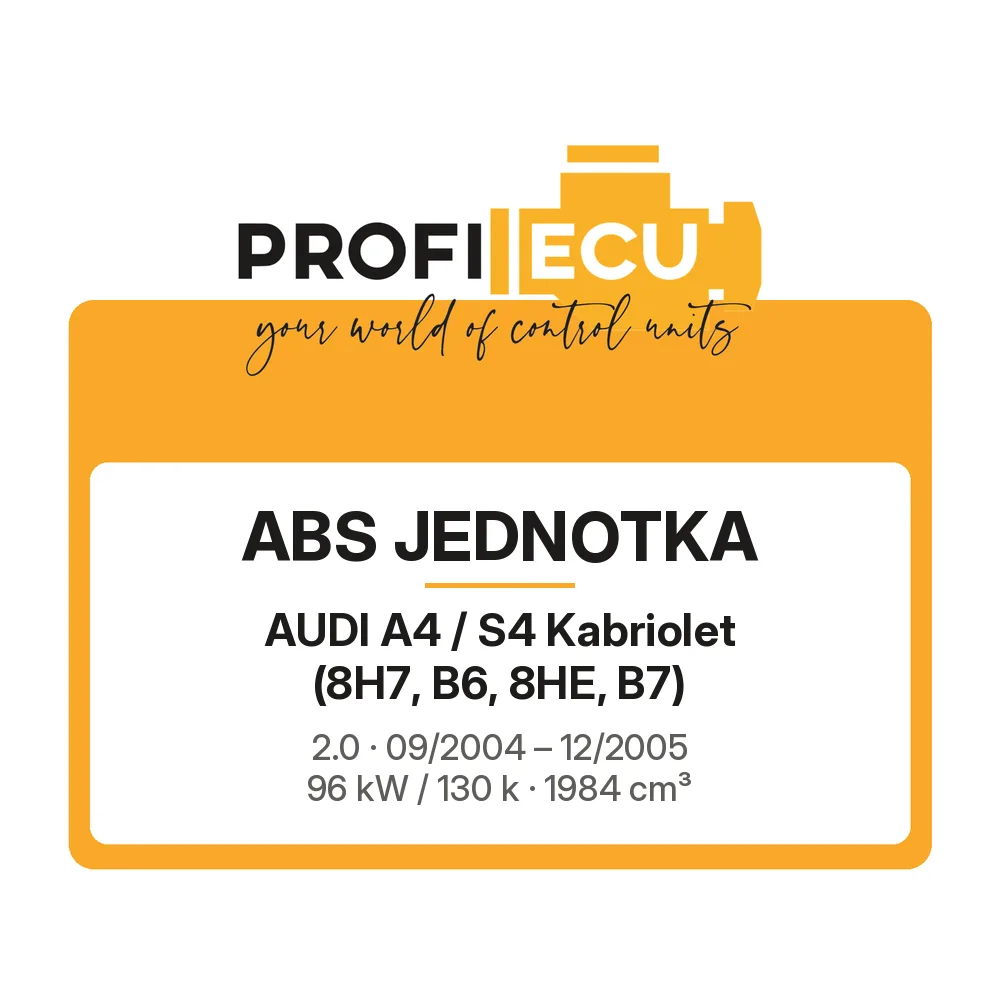 Etiketa ProfiECU: ABS jednotka pro Audi A4 / S4 Kabriolet 2.0 96 kW