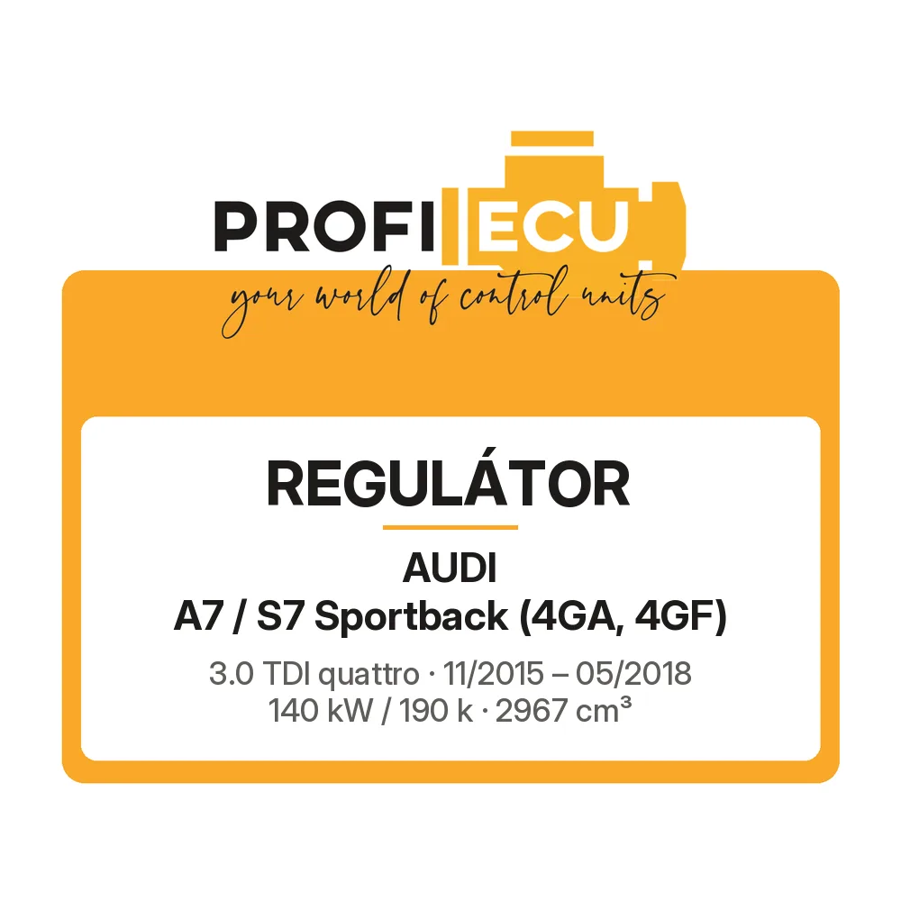 Etiketa ProfiECU: Regulátor pro Audi A7 / S7 Sportback 3.0 TDI quattro 140 kW
