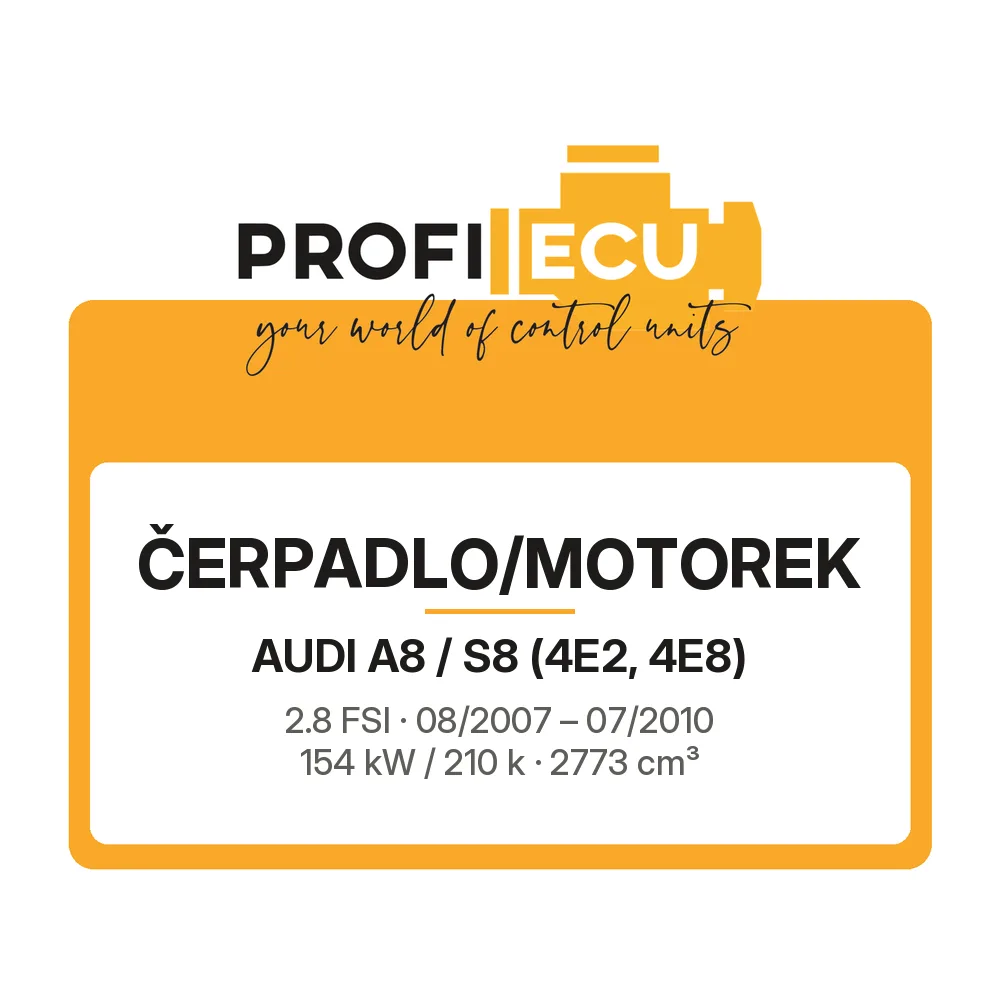 Etiketa ProfiECU: Čerpadlo/Motorek pro Audi A8 / S8 2.8 FSI 154 kW