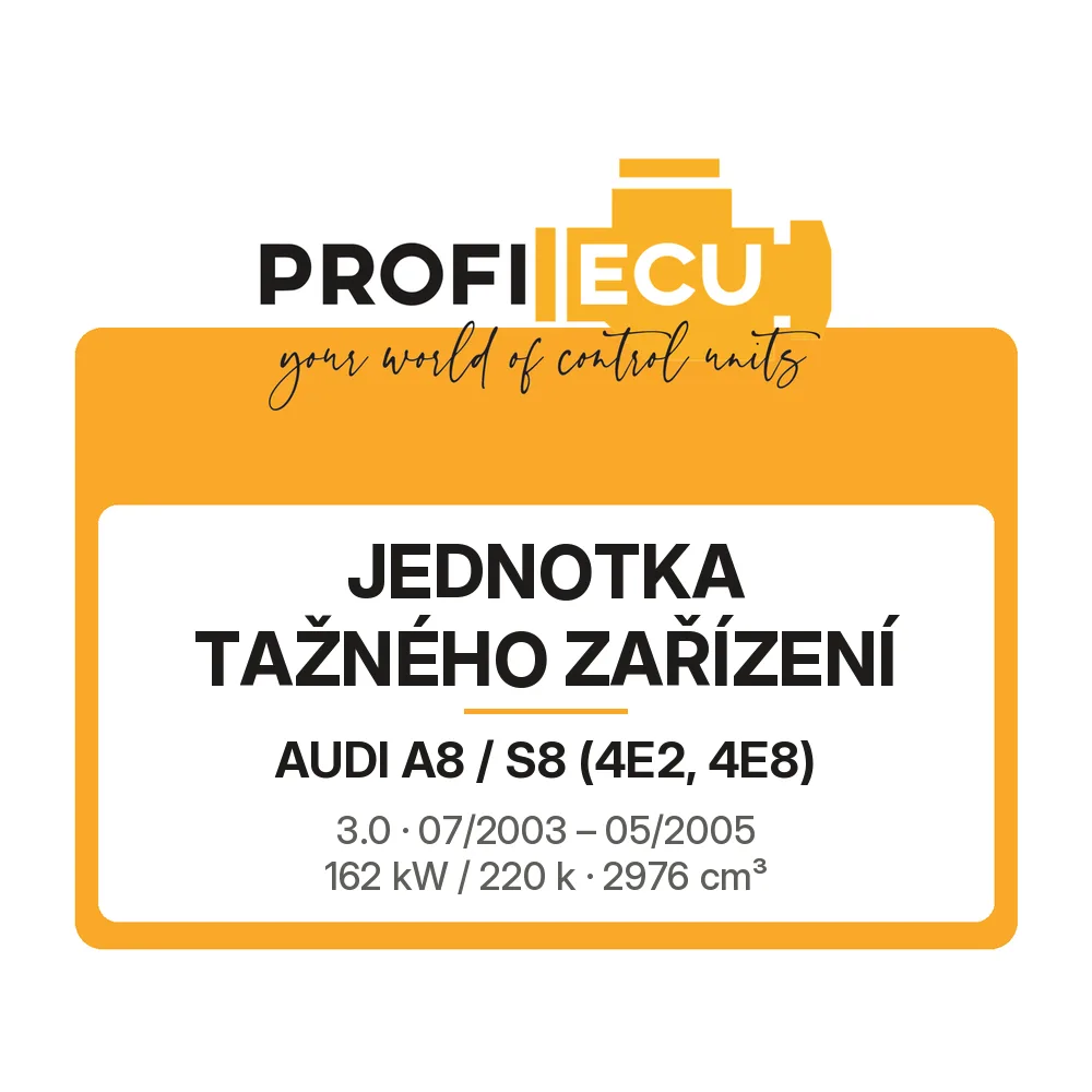 Etiketa ProfiECU: jednotka tažného zařízení pro Audi A8 / S8 3.0 162 kW