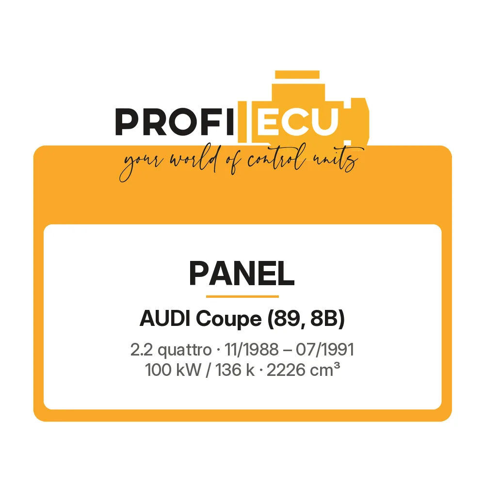 Etiketa ProfiECU: Panel pro Audi Coupe 2.2 quattro 100 kW