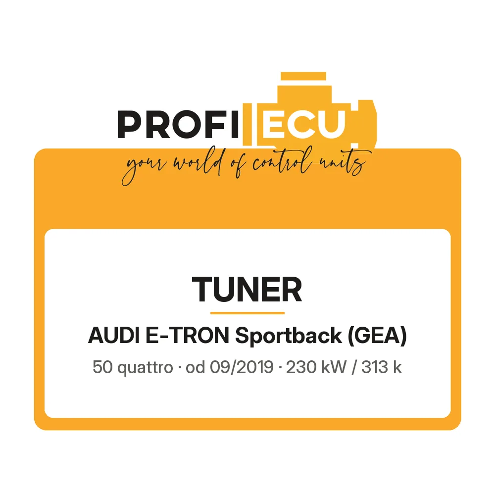 Etiketa ProfiECU: Tuner pro Audi E-TRON Sportback 50 quattro