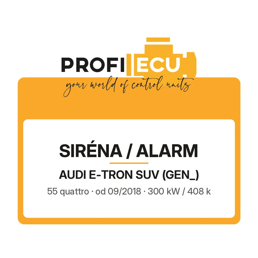 Etiketa ProfiECU: Siréna / Alarm pro Audi E-TRON SUV 55 quattro