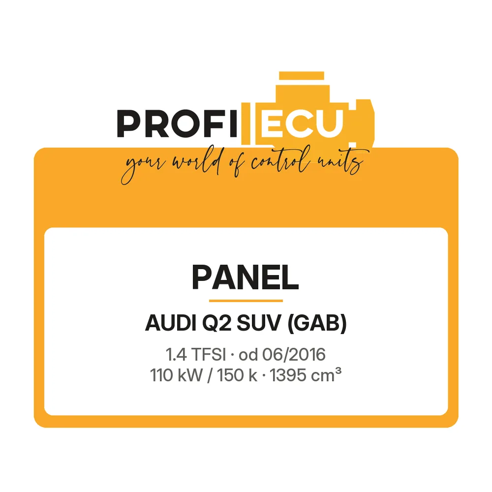 Etiketa ProfiECU: Panel pro Audi Q2 SUV 1.4 TFSI 110 kW