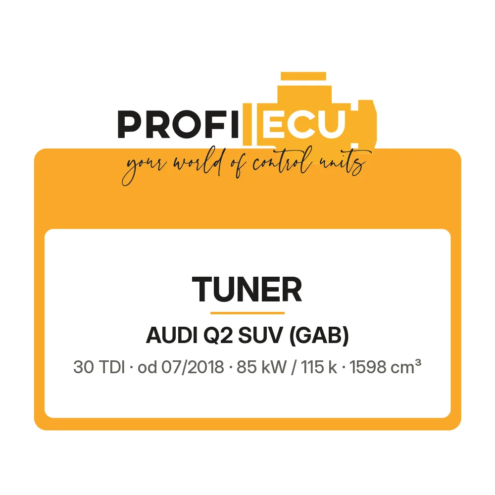 Etiketa ProfiECU: Tuner pro Audi Q2 SUV 30 TDI 85 kW
