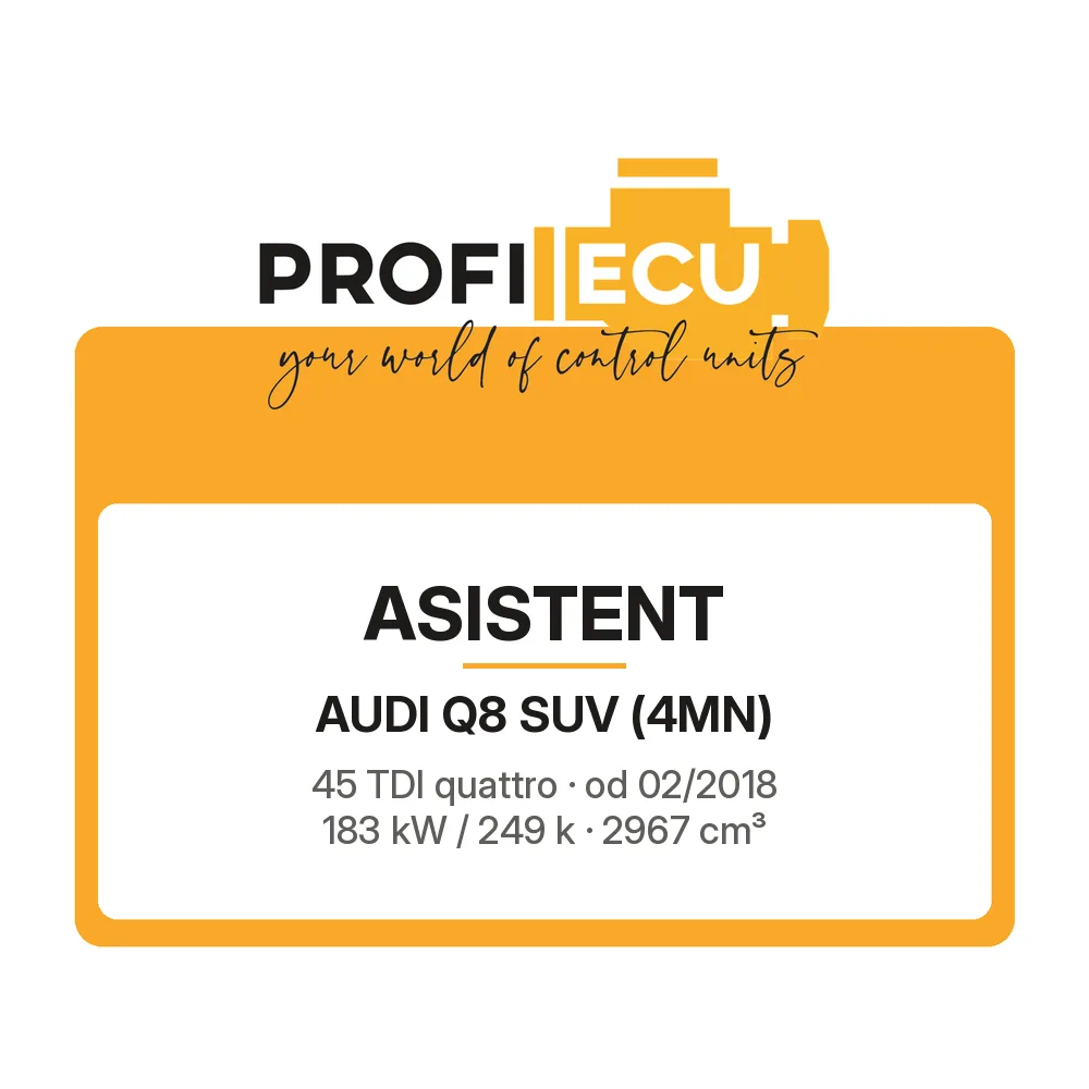 Etiketa ProfiECU: ASISTENT pro Audi Q8 SUV 45 TDI quattro 183 kW