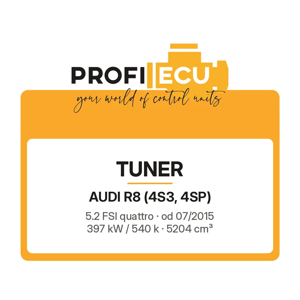Etiketa ProfiECU: Tuner pro Audi R8 5.2 FSI quattro 397 kW