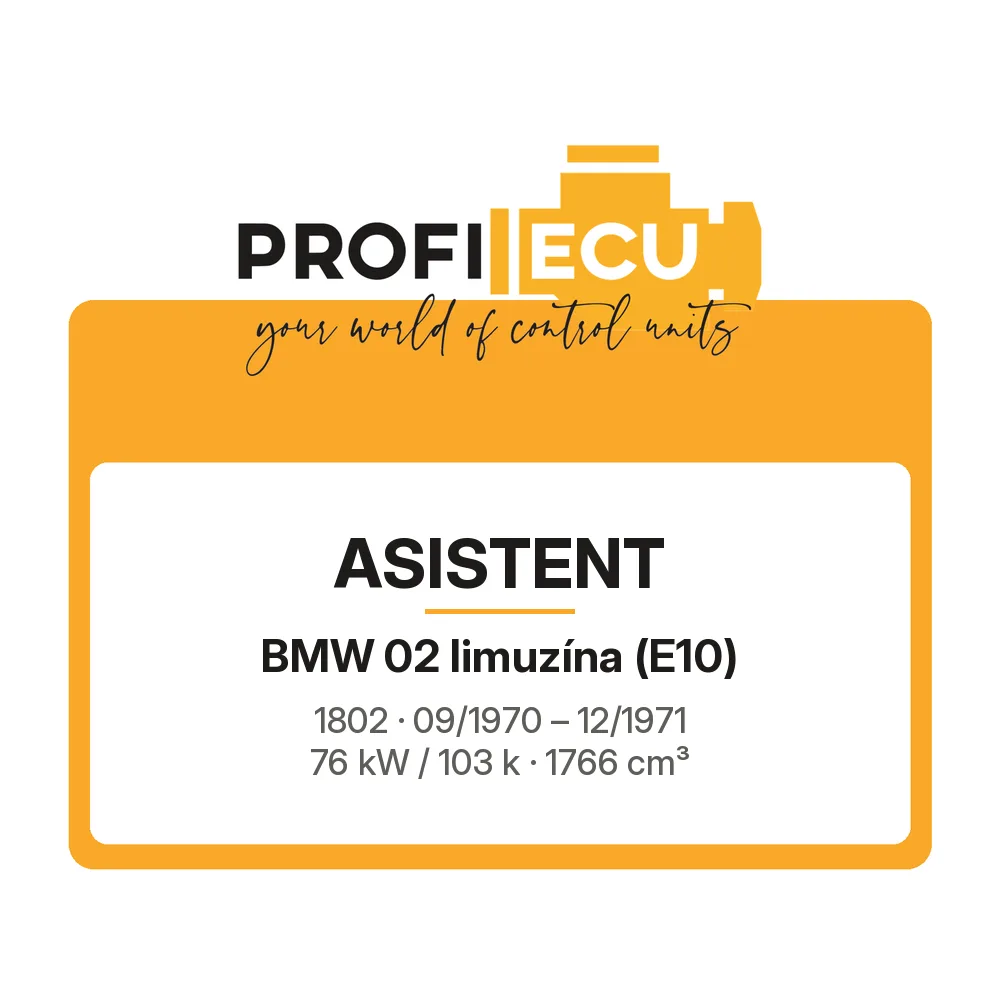 Etiketa ProfiECU: ASISTENT pro BMW 02 limuzína 1802 76 kW