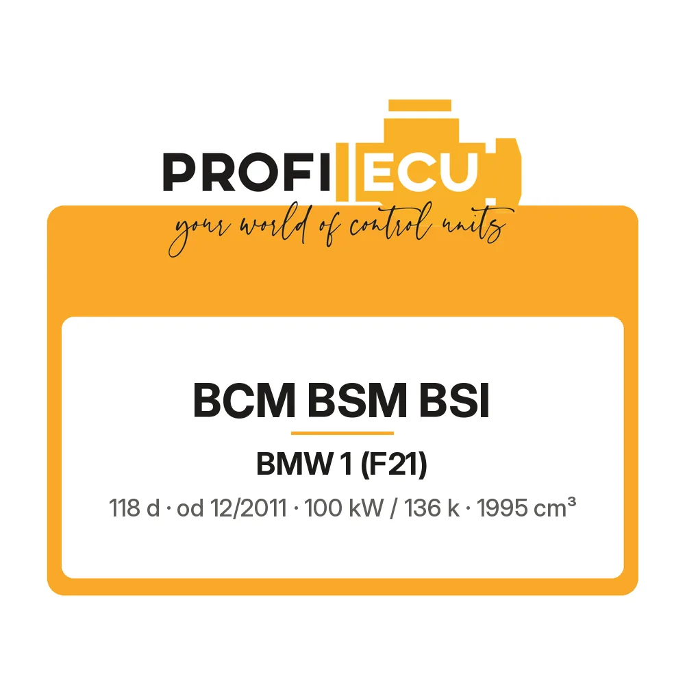 Etiketa ProfiECU: BCM BSM BSI pro BMW 1 118 d 100 kW