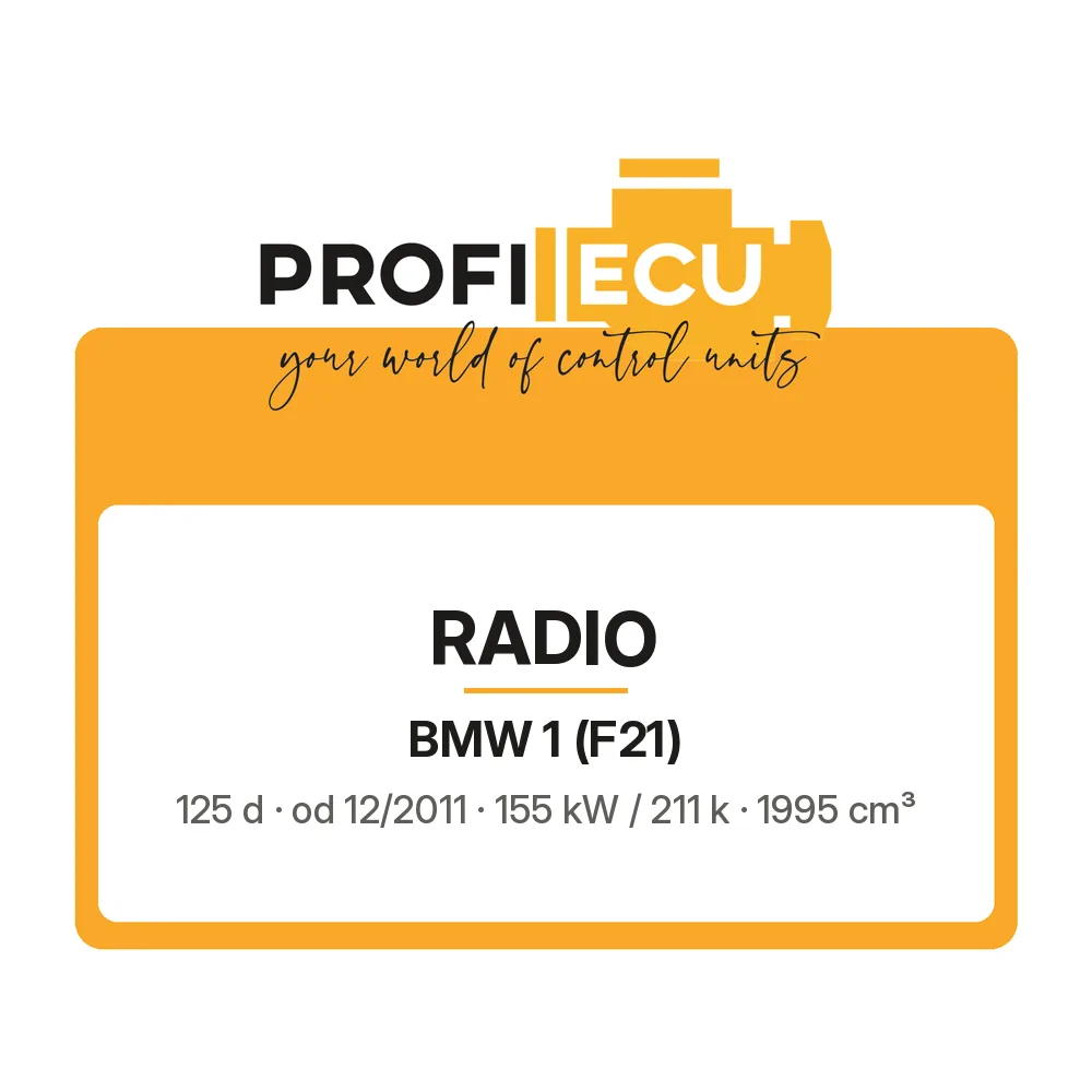 Etiketa ProfiECU: Radio pro BMW 1 125 d 155 kW