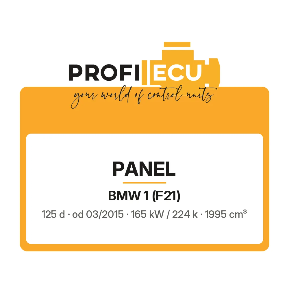 Etiketa ProfiECU: Panel pro BMW 1 125 d 165 kW