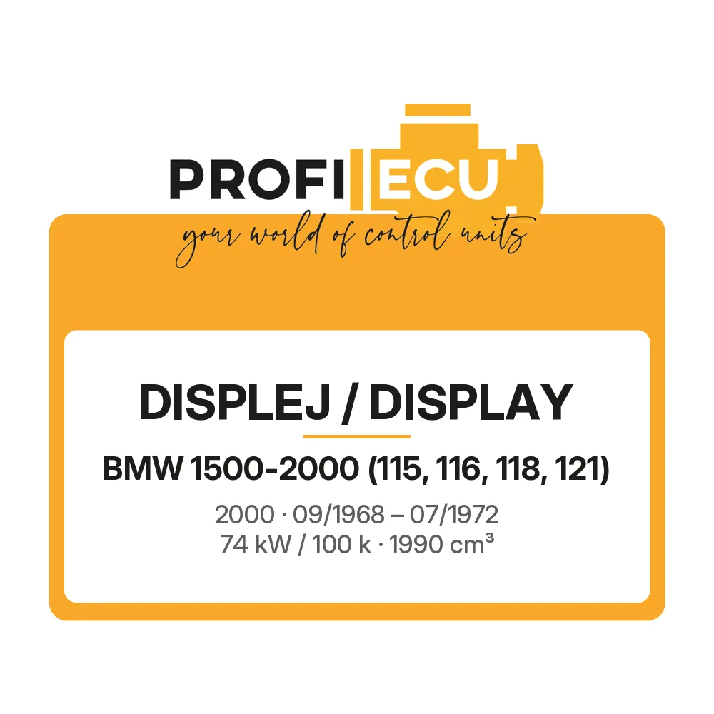 Etiketa ProfiECU: Displej / Display pro BMW 1500-2000 2000 74 kW