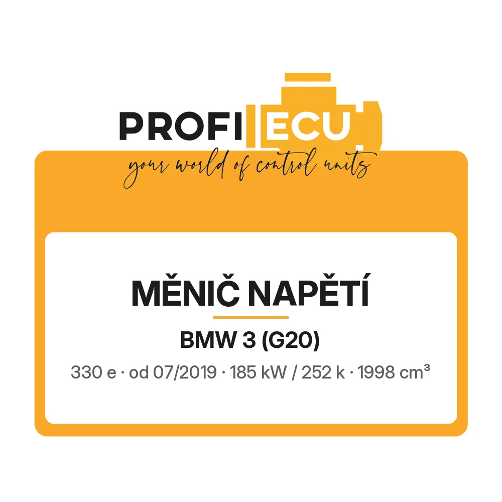 Etiketa ProfiECU: Měnič napětí pro BMW 3 330 e 185 kW