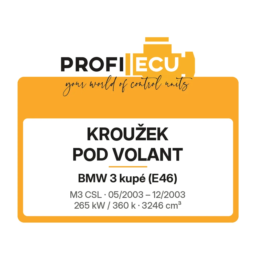 Etiketa ProfiECU: Kroužek pod volant pro BMW 3 kupé M3 CSL 265 kW