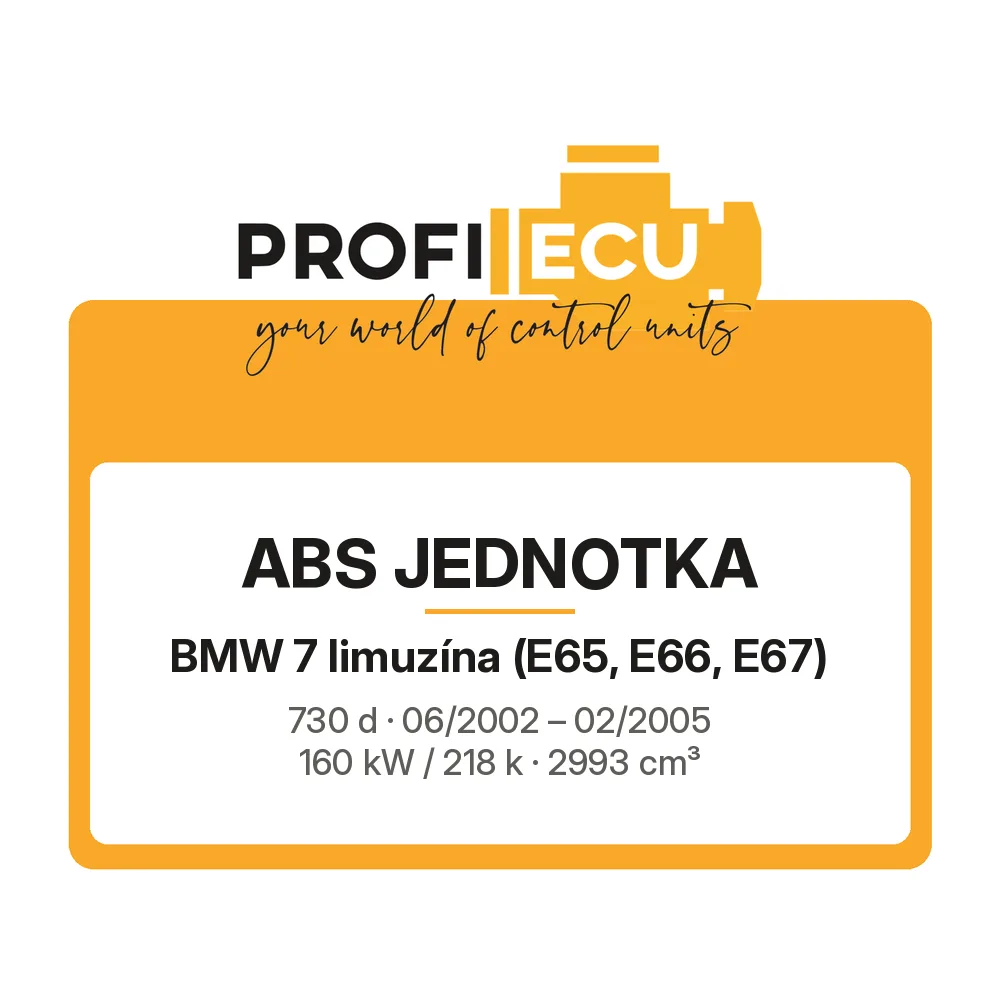 Etiketa ProfiECU: ABS jednotka pro BMW 7 limuzína 730 d 160 kW