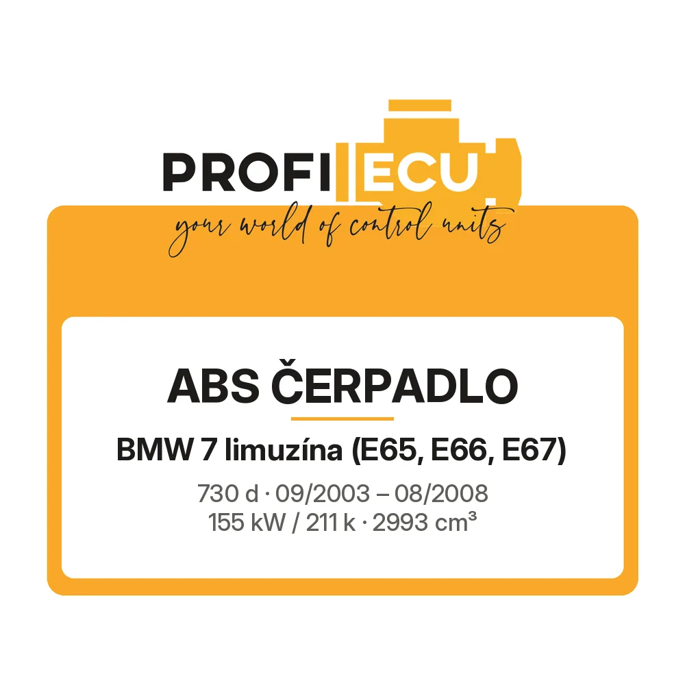 Etiketa ProfiECU: ABS čerpadlo pro BMW 7 limuzína 730 d 155 kW