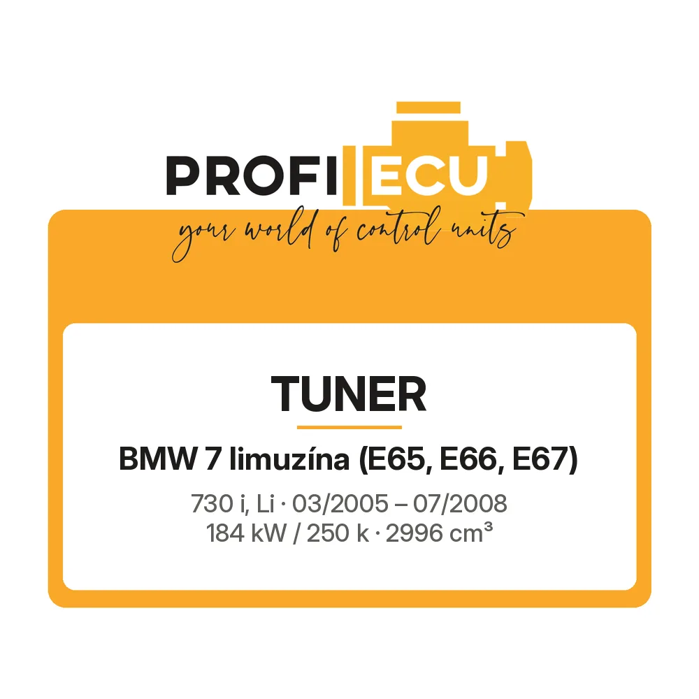 Etiketa ProfiECU: Tuner pro BMW 7 limuzína 730 i, Li 184 kW