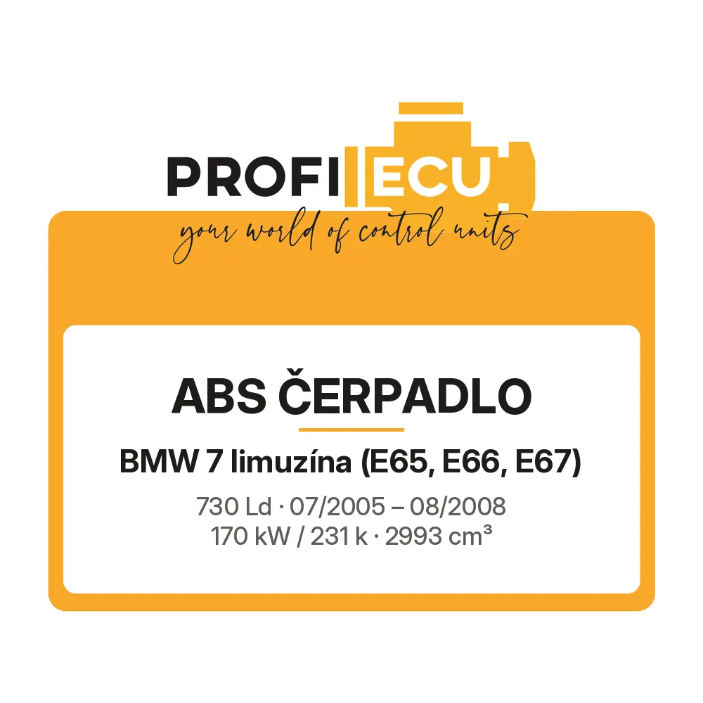 Etiketa ProfiECU: ABS čerpadlo pro BMW 7 limuzína 730 Ld 170 kW