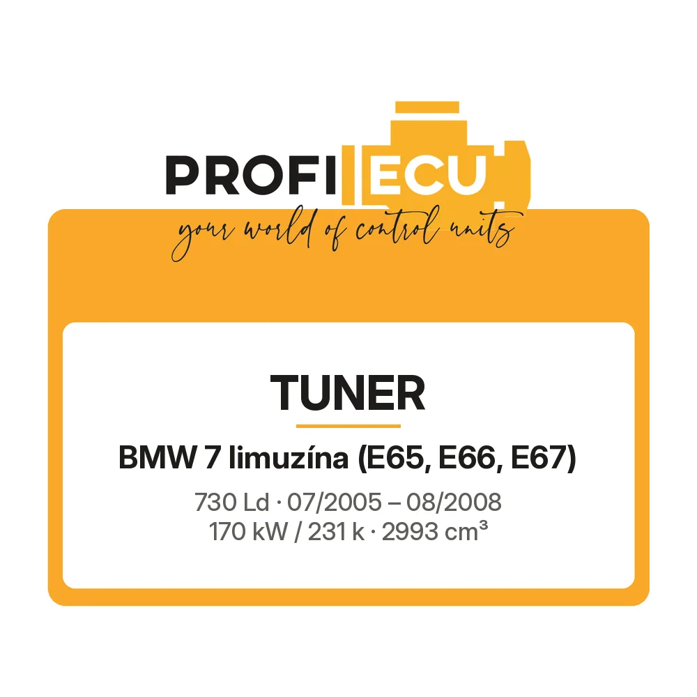 Etiketa ProfiECU: Tuner pro BMW 7 limuzína 730 Ld 170 kW