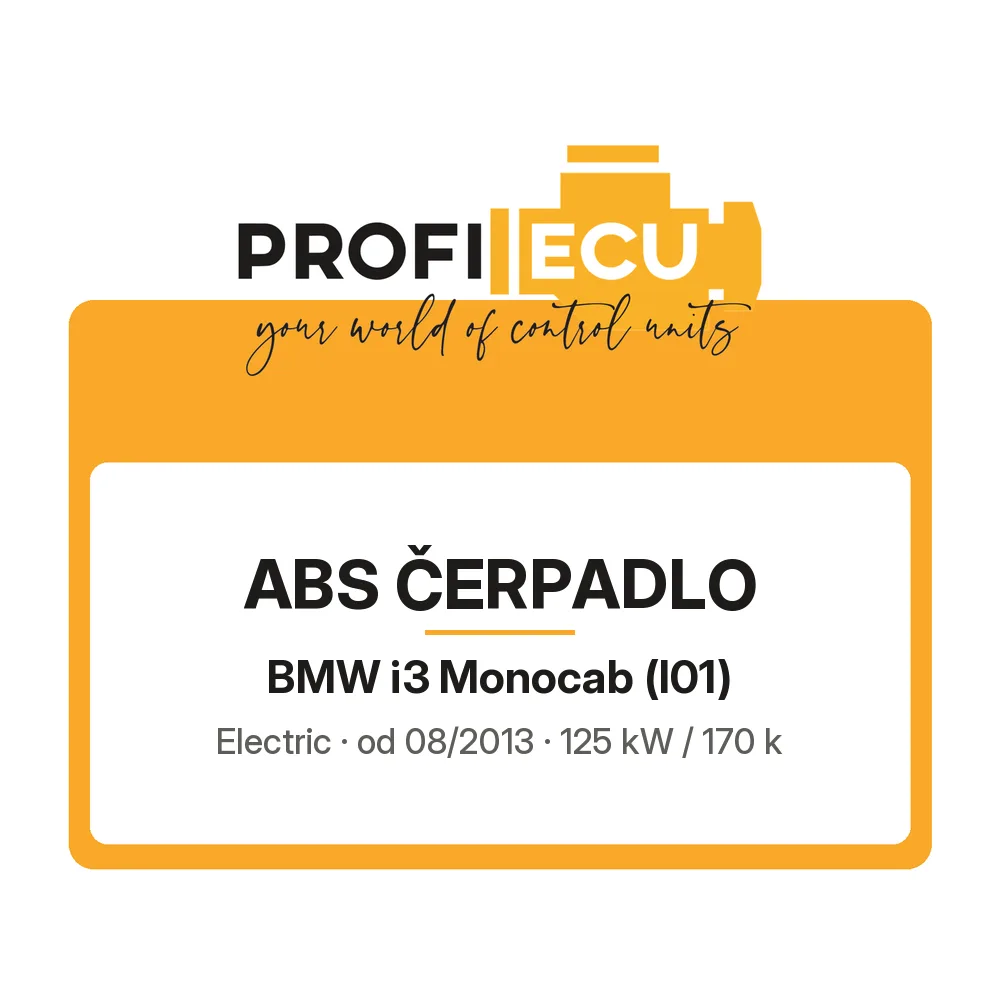 Etiketa ProfiECU: ABS čerpadlo pro BMW i3 Monocab Electric
