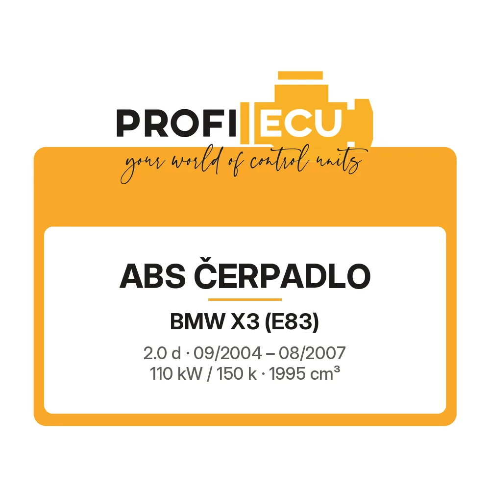 Etiketa ProfiECU: ABS čerpadlo pro BMW X3 2.0 d 110 kW