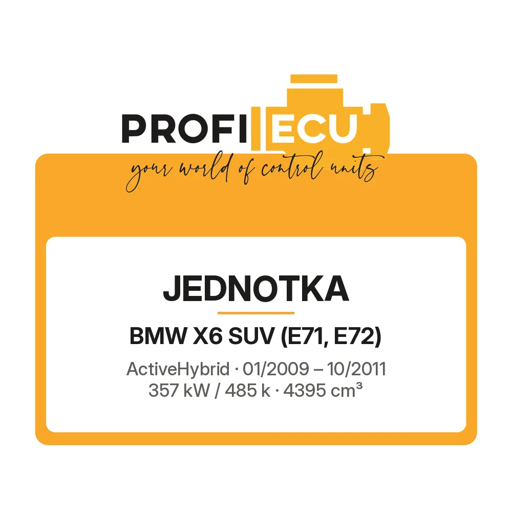 Etiketa ProfiECU: Jednotka pro BMW X6 SUV ActiveHybrid 357 kW