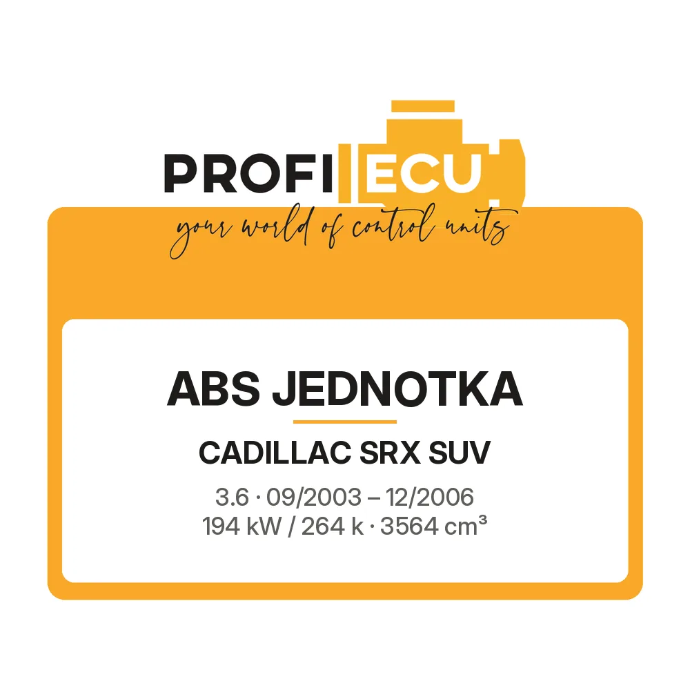 Etiketa ProfiECU: ABS jednotka pro Cadillac SRX SUV 3.6 194 kW
