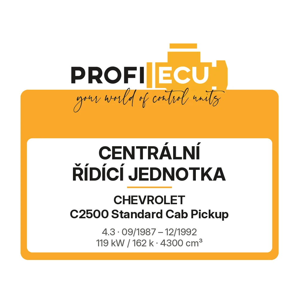 Etiketa ProfiECU: Centrální řídící jednotka pro Chevrolet C2500 Standard Cab Pickup 4.3 119 kW