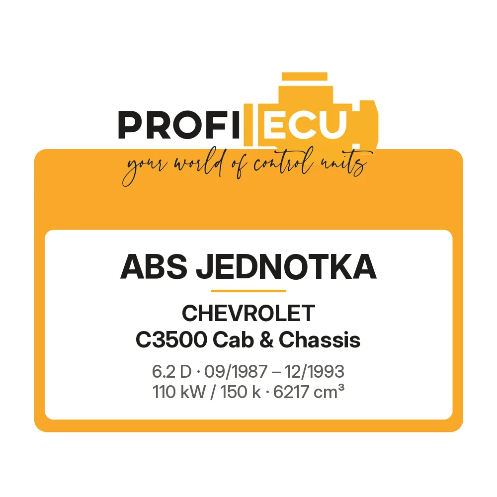 Etiketa ProfiECU: ABS jednotka pro Chevrolet C3500 Cab & Chassis 6.2 D 110 kW