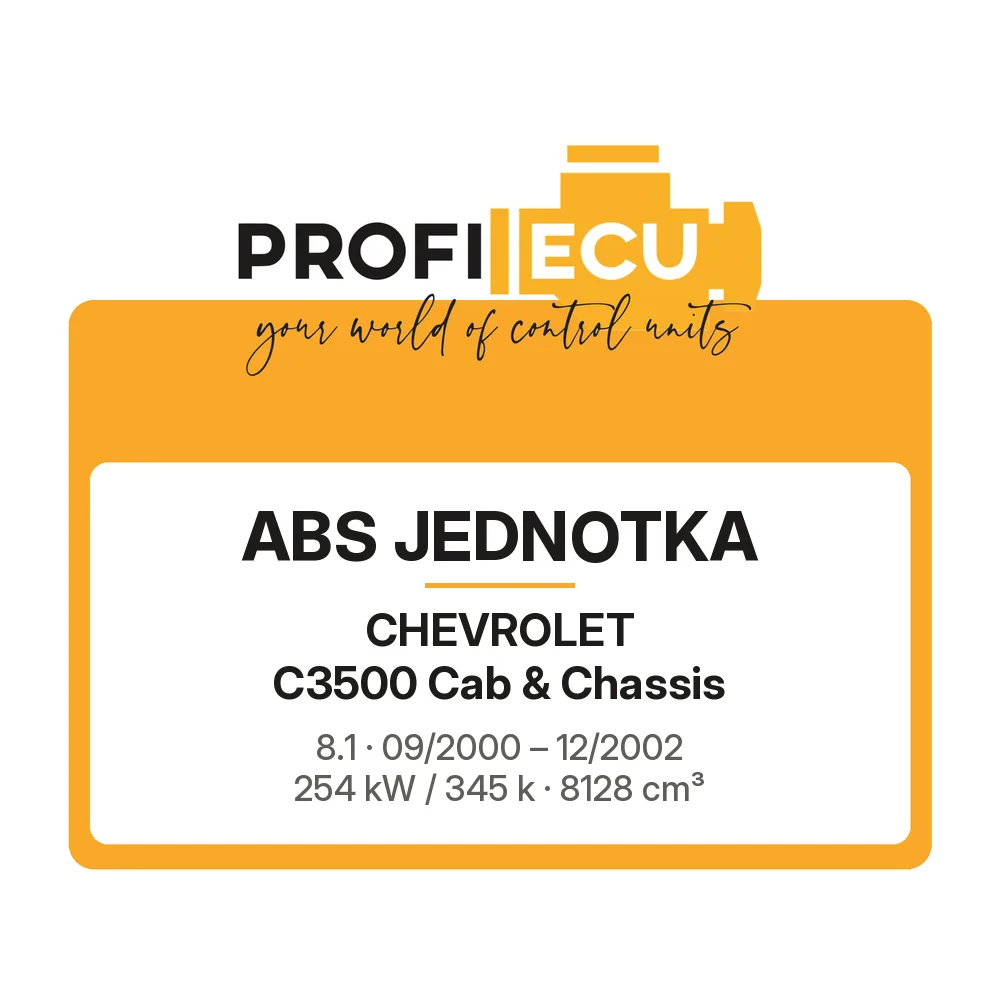 Etiketa ProfiECU: ABS jednotka pro Chevrolet C3500 Cab & Chassis 8.1 254 kW