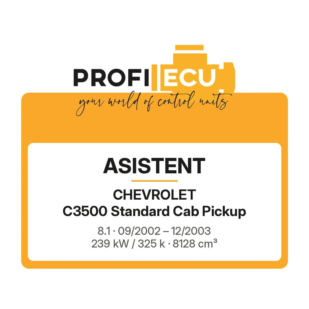 Etiketa ProfiECU: ASISTENT pro Chevrolet C3500 Standard Cab Pickup 8.1 239 kW