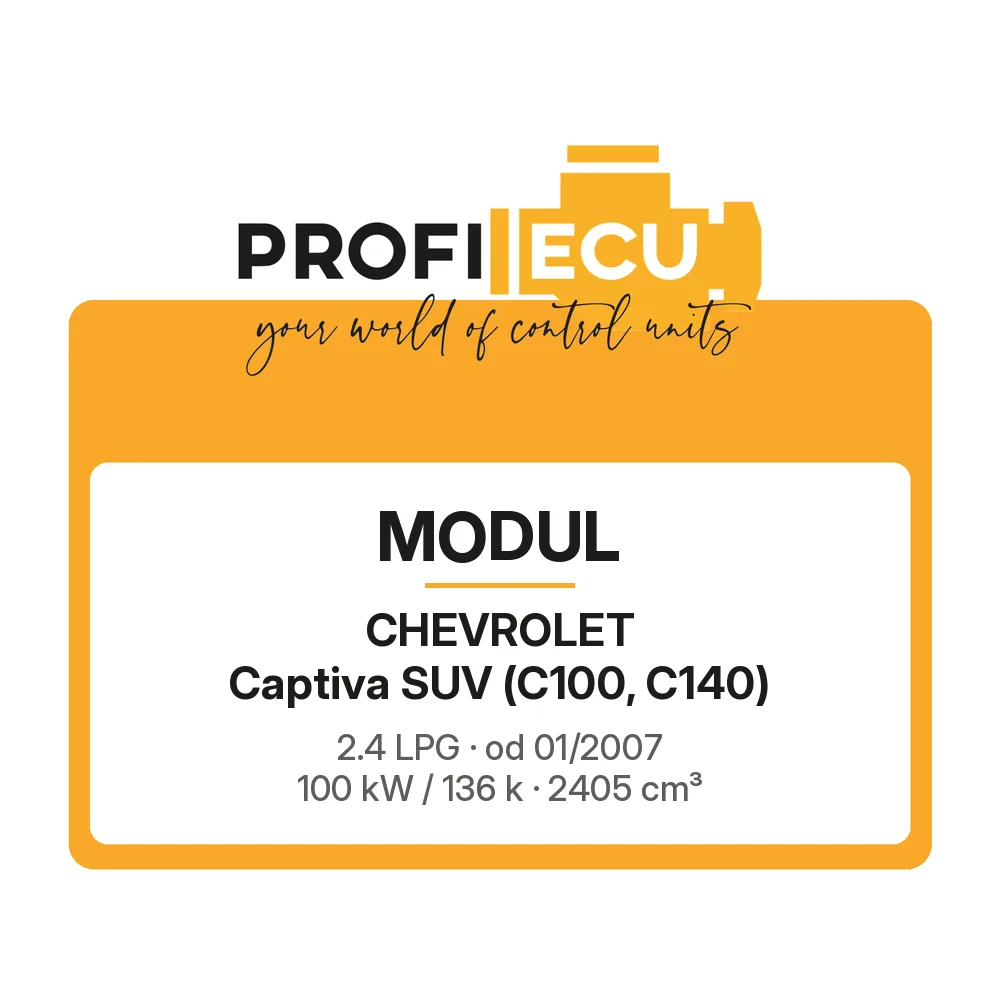 Etiketa ProfiECU: Modul pro Chevrolet Captiva SUV 2.4 LPG 100 kW