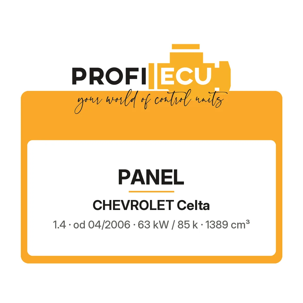 Etiketa ProfiECU: Panel pro Chevrolet Celta 1.4 63 kW