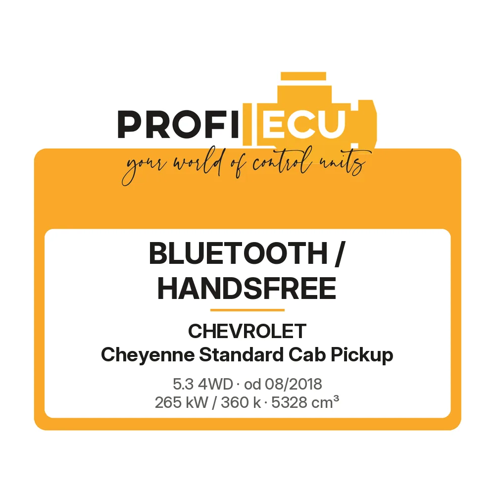 Etiketa ProfiECU: Bluetooth / Handsfree pro Chevrolet Cheyenne Standard Cab Pickup 5.3 4WD 265 kW