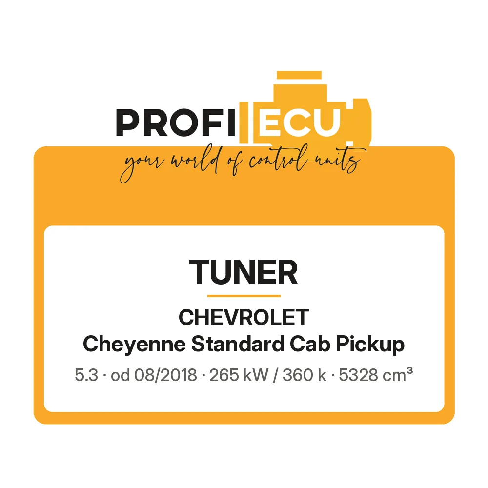 Etiketa ProfiECU: Tuner pro Chevrolet Cheyenne Standard Cab Pickup 5.3 265 kW
