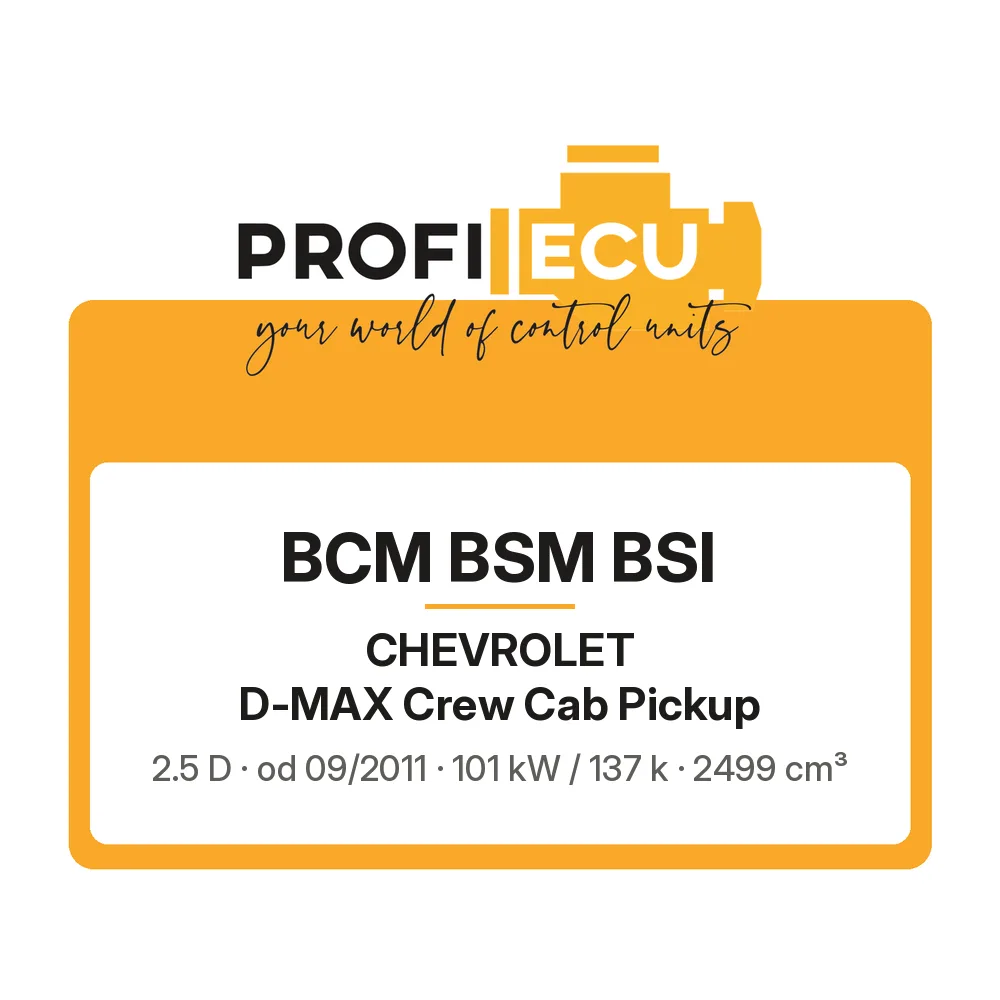 Etiketa ProfiECU: BCM BSM BSI pro Chevrolet D-MAX Crew Cab Pickup 2.5 D 101 kW