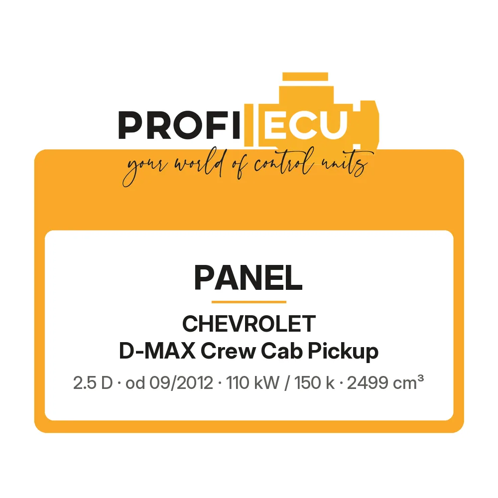 Etiketa ProfiECU: Panel pro Chevrolet D-MAX Crew Cab Pickup 2.5 D 110 kW