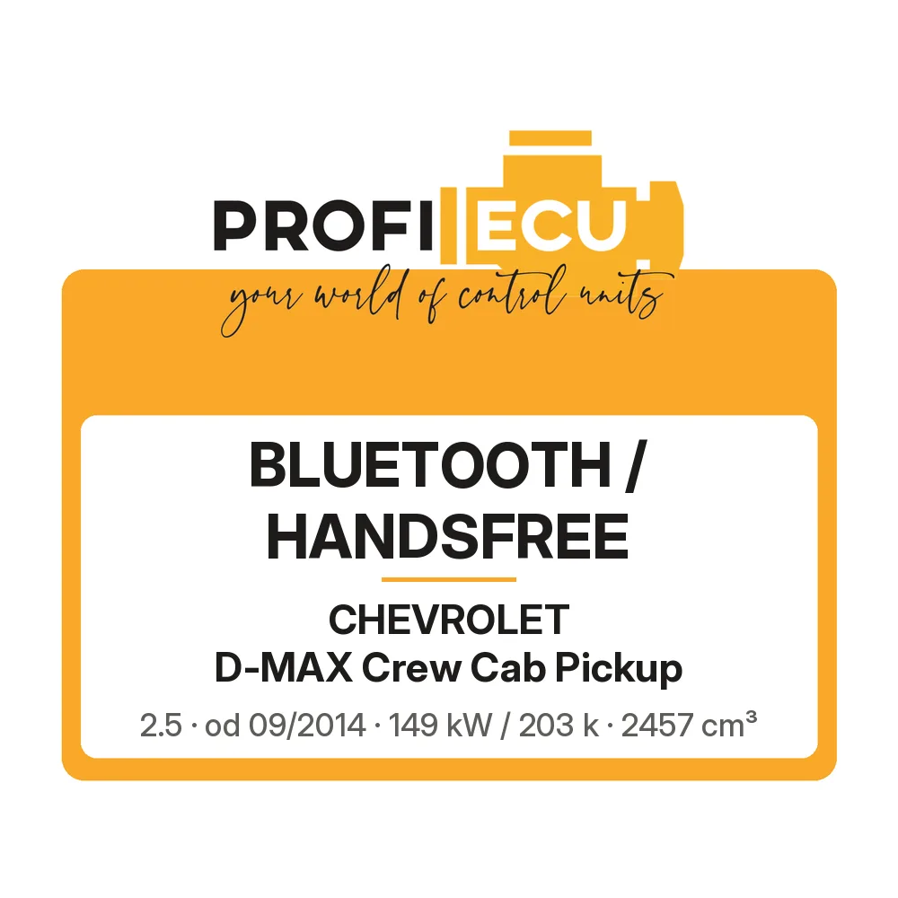Etiketa ProfiECU: Bluetooth / Handsfree pro Chevrolet D-MAX Crew Cab Pickup 2.5 149 kW