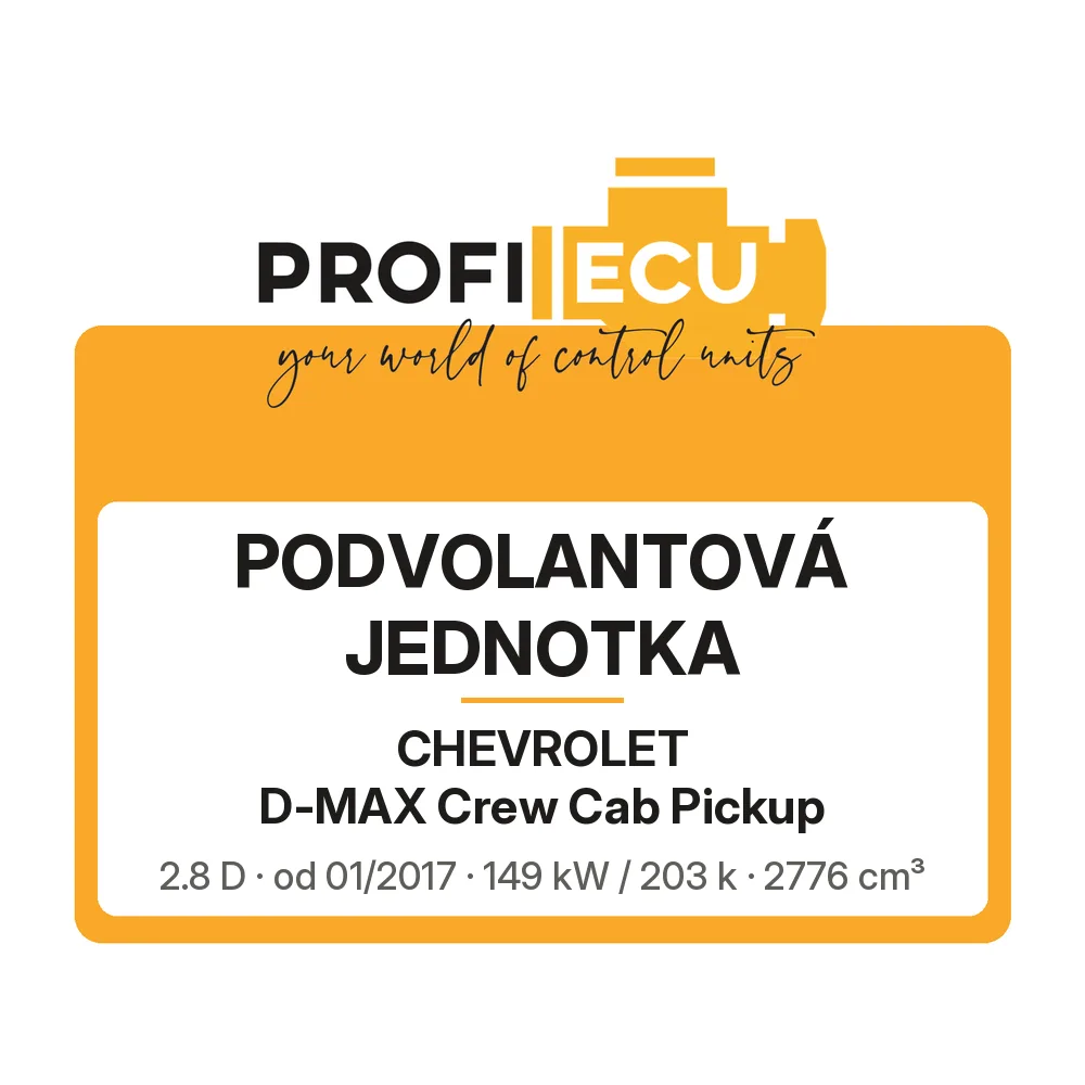 Etiketa ProfiECU: Podvolantová jednotka pro Chevrolet D-MAX Crew Cab Pickup 2.8 D 149 kW