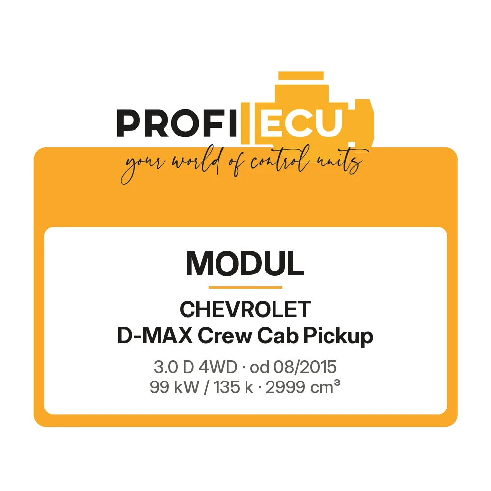 Etiketa ProfiECU: Modul pro Chevrolet D-MAX Crew Cab Pickup 3.0 D 4WD 99 kW