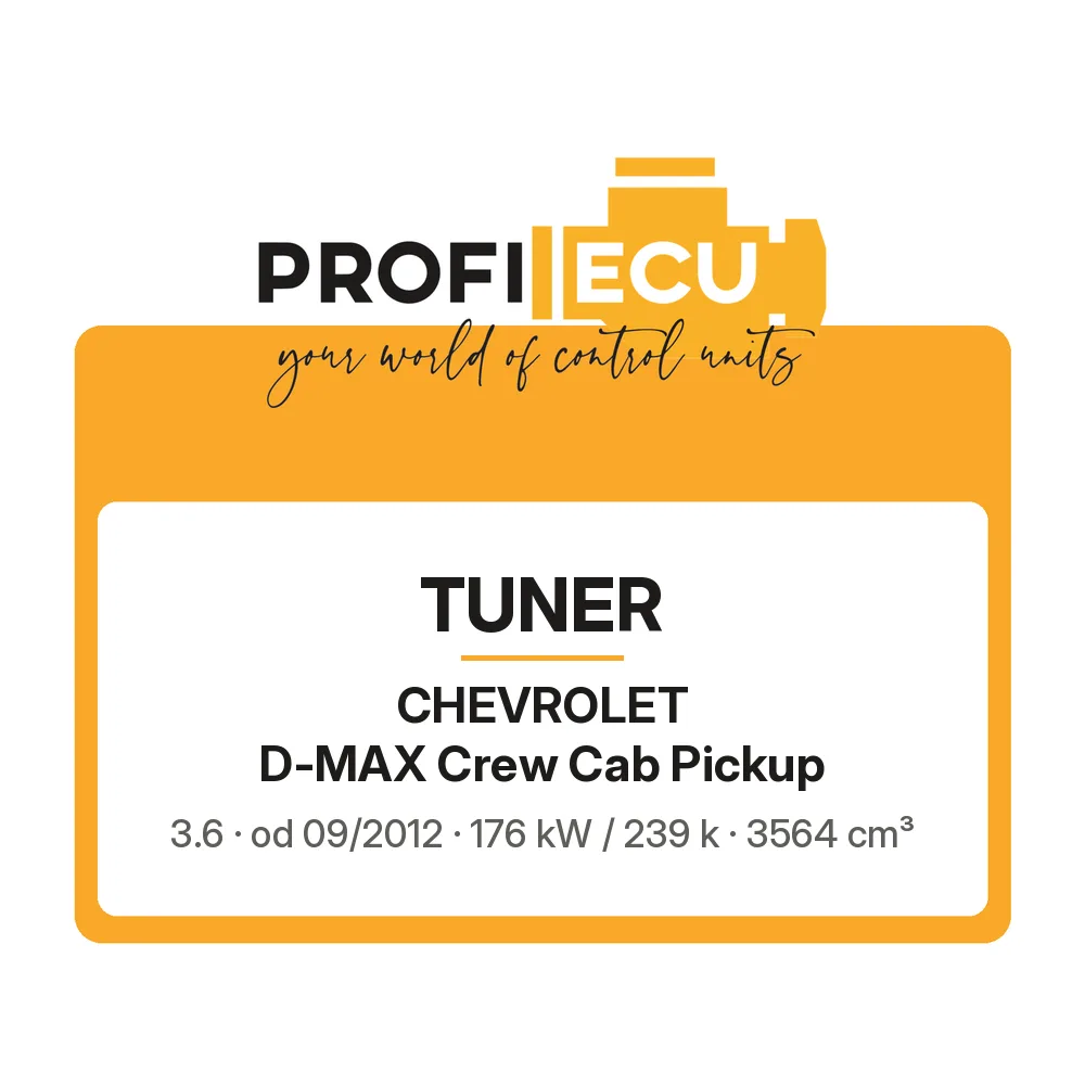 Etiketa ProfiECU: Tuner pro Chevrolet D-MAX Crew Cab Pickup 3.6 176 kW