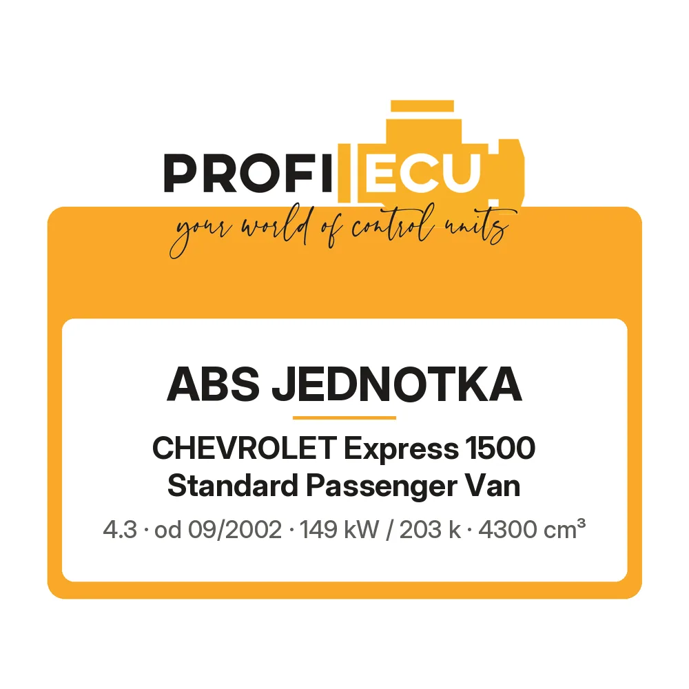 Etiketa ProfiECU: ABS jednotka pro Chevrolet Express 1500 Standard Passenger Van 4.3 149 kW
