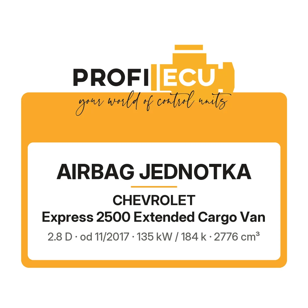 Etiketa ProfiECU: Airbag jednotka pro Chevrolet Express 2500 Extended Cargo Van 2.8 D 135 kW
