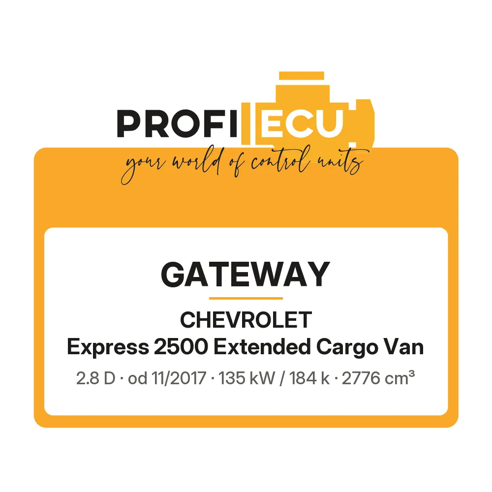 Etiketa ProfiECU: GATEWAY pro Chevrolet Express 2500 Extended Cargo Van 2.8 D 135 kW