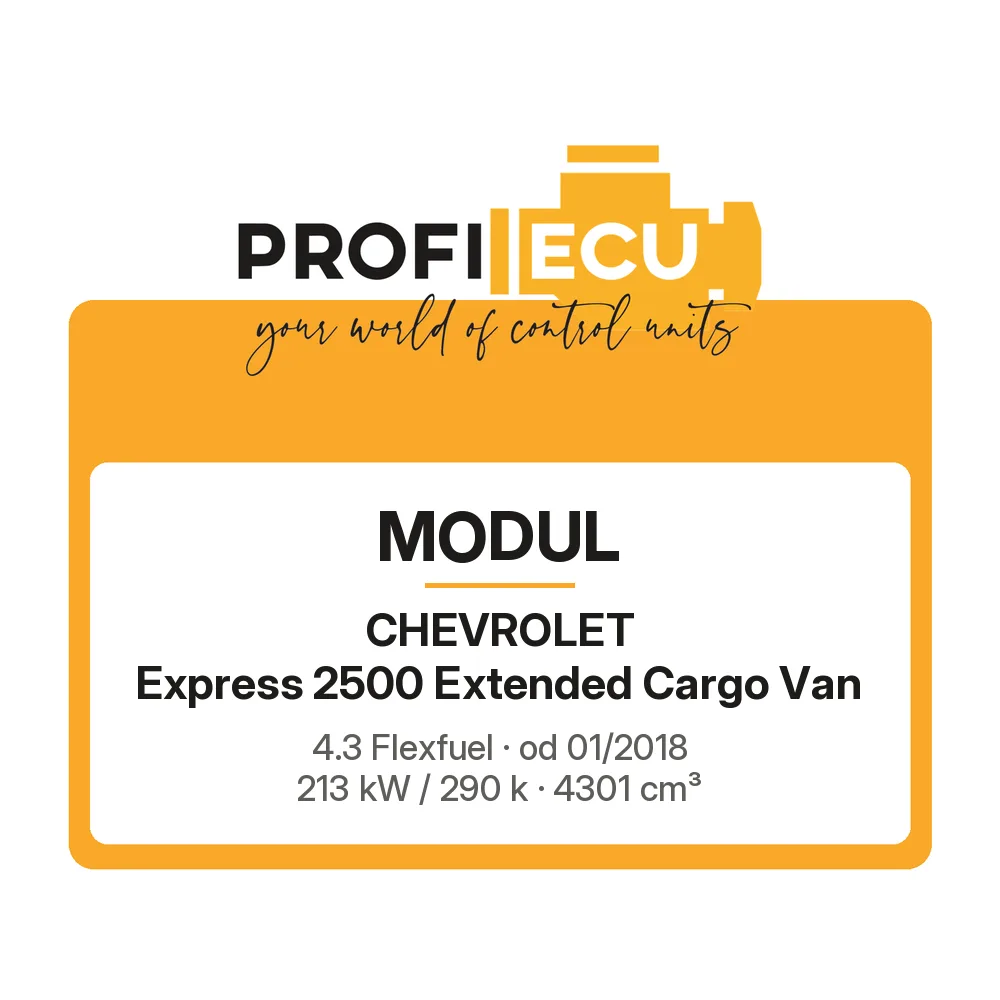 Etiketa ProfiECU: Modul pro Chevrolet Express 2500 Extended Cargo Van 4.3 Flexfuel 213 kW