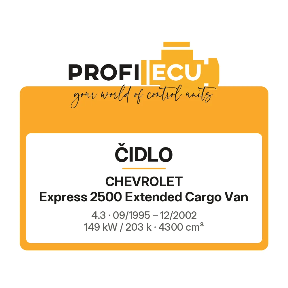 Etiketa ProfiECU: Čidlo pro Chevrolet Express 2500 Extended Cargo Van 4.3 149 kW